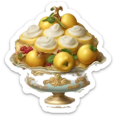 vintage rococo food sticker