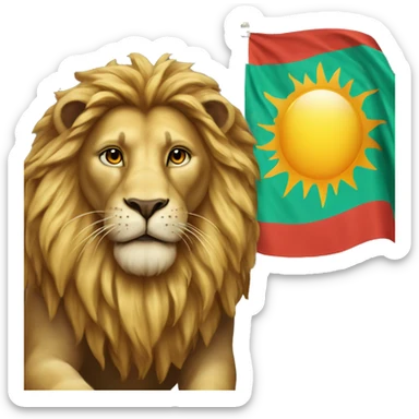 Lion and sun flag of Persia sticker