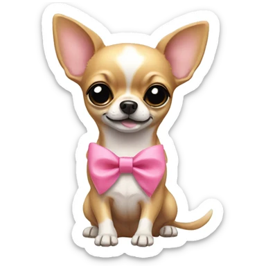 Chihuahua with a pink bow sticker