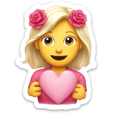 Emoji de carita enamorada con corazón rosado sticker