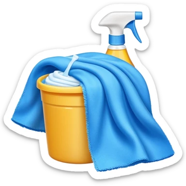 cleaning product and rag sticker