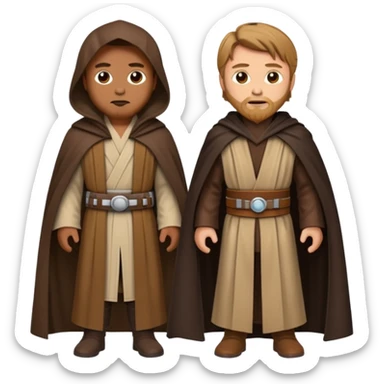 I can't star wars Style Emoji with Obi-Wan that Standing in Front of Anakin And Anakin Is Cut at half  sticker