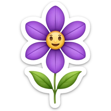 Emoji fleur violet sticker