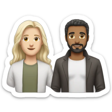 three dads, one white blond hair, one white brown hair, one middle eastern black hair sticker