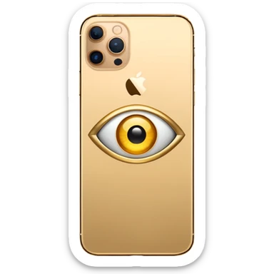 Gold iPhone 16 Pro Max, replace apple logo with fullgold eye logo backview sticker