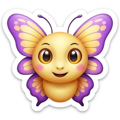 Cinematic Cheeky Butterfly Portrait Emoji, Head tilted dramatically with an exaggeratedly surprised expression, featuring a petite, vibrant body with wide, comically expressive eyes full of playful mischief and animated, fluttering wings, Simplified yet hilariously expressive features, highly detailed, glowing with a slightly sassy pastel glow, high shine, dramatic yet playful, stylized with an air of cheeky garden mischief, soft glowing outline, capturing the essence of a meme-worthy butterfly that looks ready to flutter its way into viral fame! sticker
