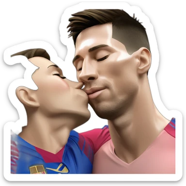 lionel messi kissing cristiano ronaldo no nsfw sticker