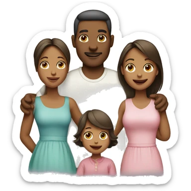 Husband, wife, two daughters and one baby boy sticker