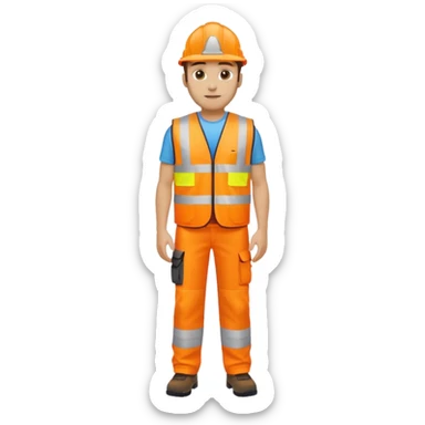 man in orange hi vis vest standing full body sticker