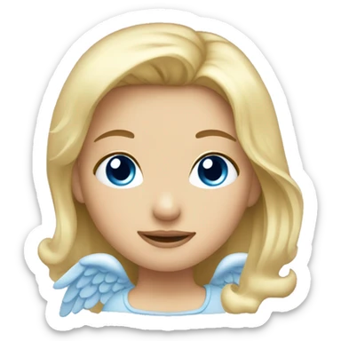 blonde hair blue eyed girl angel sticker