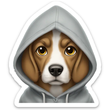 Dog wearing hoodie sticker