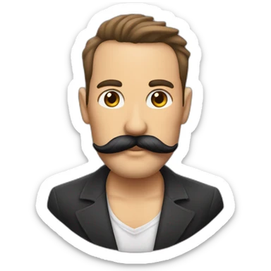 tatuador con boina y bigote  sticker