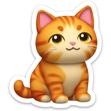 Ginger cat fat plushie  sticker