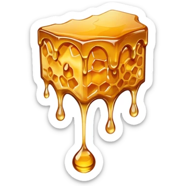 a piece of honeycomb dripping honey sticker