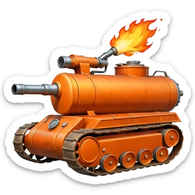 flame thrower with tank sticker