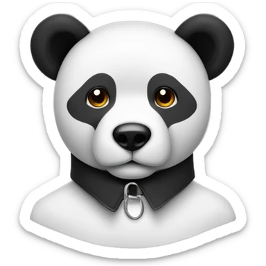 Oso con lazo negro en el cuello tipo collar sticker