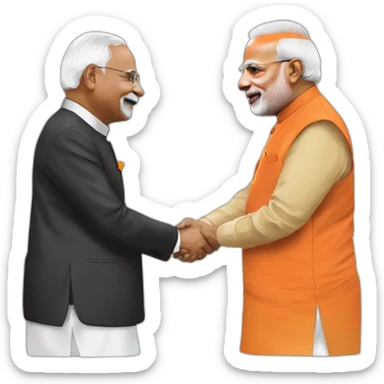 narendra modi and yogi adityanath handshake sticker