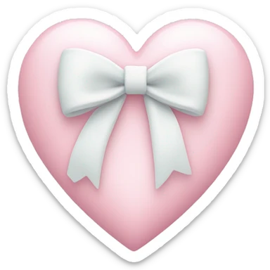 Pastel pink heart with white bow sticker