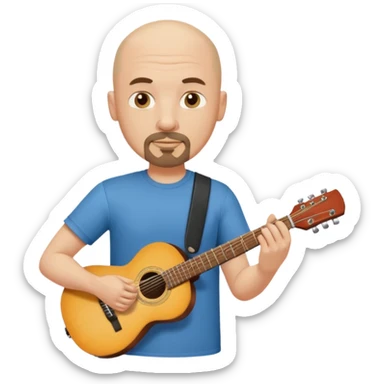guitar player bald short goatee sticker