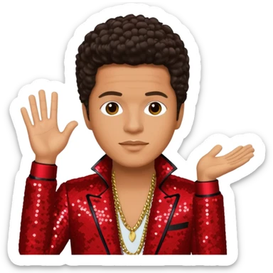 Bruno Mars with Light Tan Skin, Dark Brown Hair, Red Sequin Outfit sticker