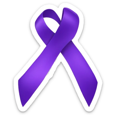 Single purple ribbon on transparent background sticker