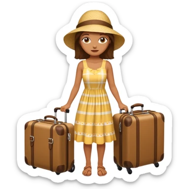 mujer viajando un equipaje de mano sticker