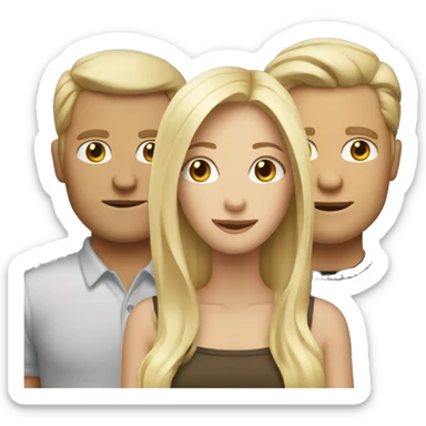 2 blond woman 2 white men with dark hair sticker