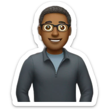 white guy wearing spectacles in front of golden gate bridge sticker