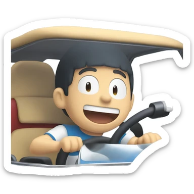 Doraemon driving  sticker