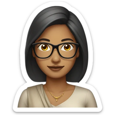 beautiful Indian woman with glasses and smooth hair sticker