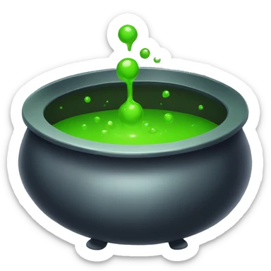 bubbling cauldron with green slime sticker