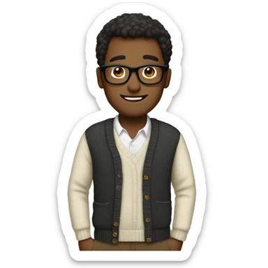 Cute man with glasses on in cardigan sticker