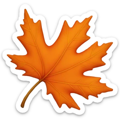 One orange maple leaf sticker