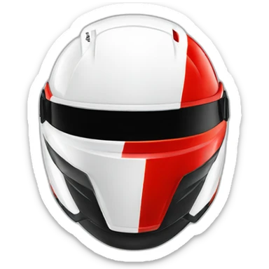 casco de piloto de f1 de color rojo y blanco y con la palabra"the ghost" sticker