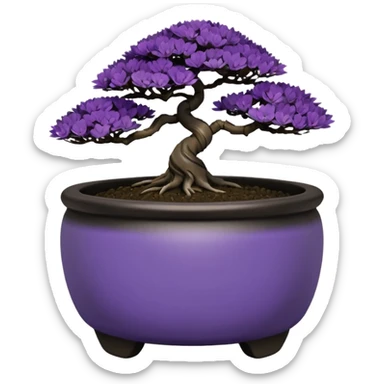  Earthenware small short squat black-purple tiny bonsai  sticker