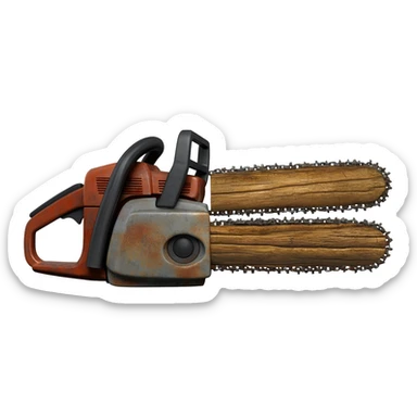 Chainsaw and wood sticker