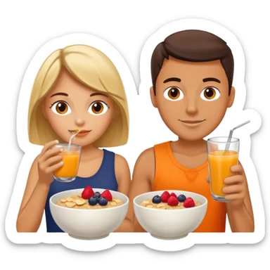 Un deportistas tomando su desayuno sticker