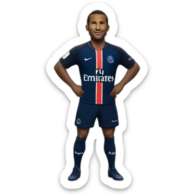 Macron avec un maillot du PSG sticker