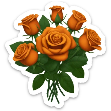 dark orange rose bouquet still life  sticker