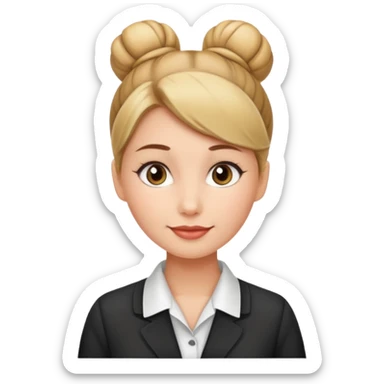 receptionist face with bun sticker