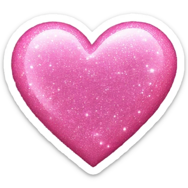 Glitter Pink heart  sticker