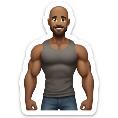 Buff man with tank top flexing  sticker
