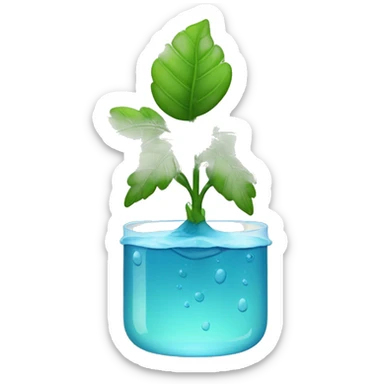 Planta en frasco con agua sticker