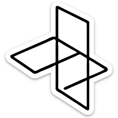 mpr reconstruction icon, three intersecting planes sticker