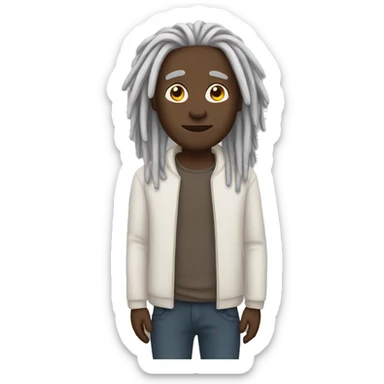 black man with white dreads sticker