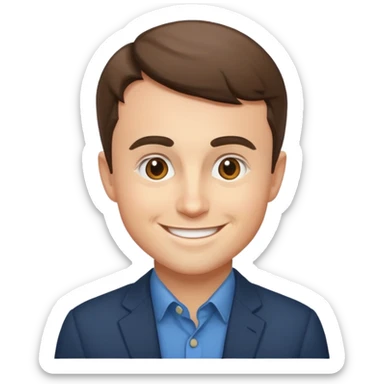 Charlie kirk's face on a discord/twitter emoji style emoji. sticker
