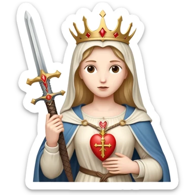 immaculate heart of mary with sword thru sticker