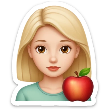 create the head okf the young pretty gitl in apple style sticker