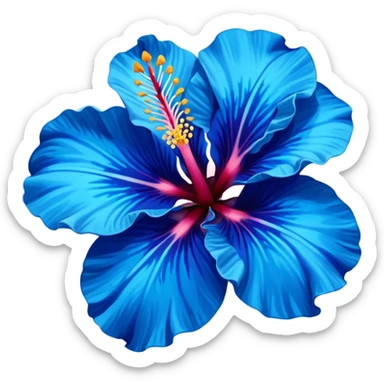 ultramarine hibiscus w cyan center (no yellow) sticker