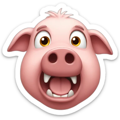 Hog with a shocked expression sticker